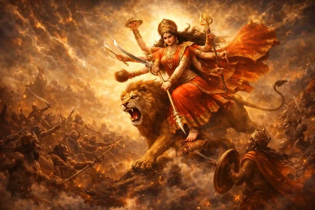 Durga-Mahishasura-battle