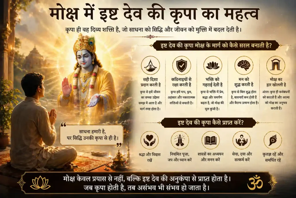 मोक्ष में इष्ट देव की कृपा का महत्व और भक्ति का मार्ग