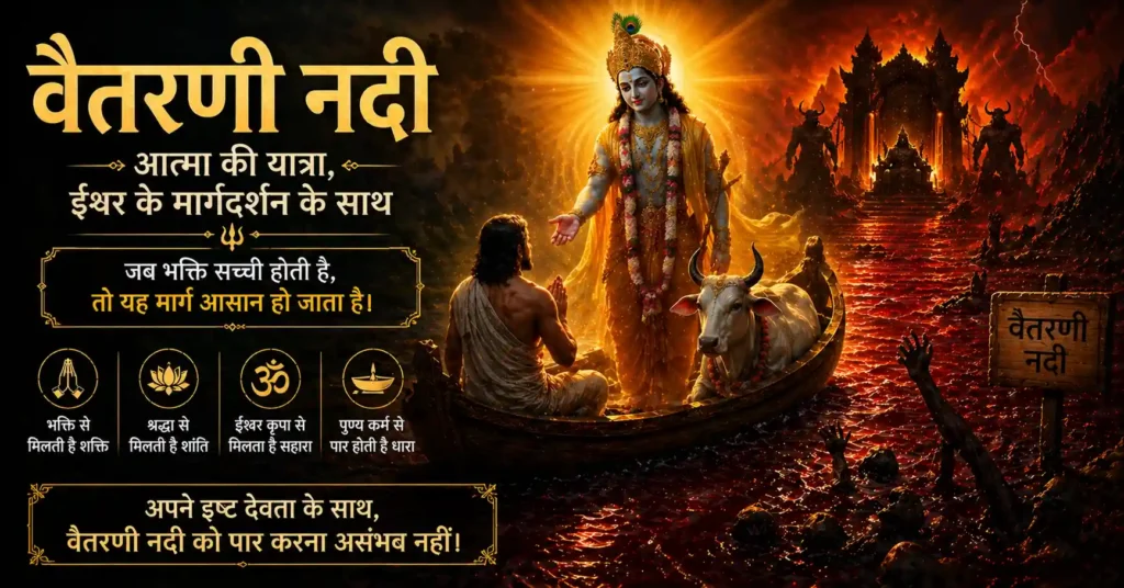 इष्ट देवता की कृपा से आत्मा का वैतरणी नदी पार करना और दिव्य मार्गदर्शन
