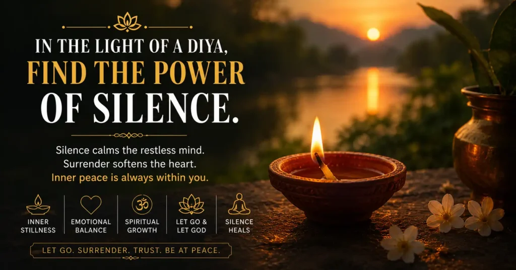 Diya flame symbolizing inner stillness and spiritual surrender