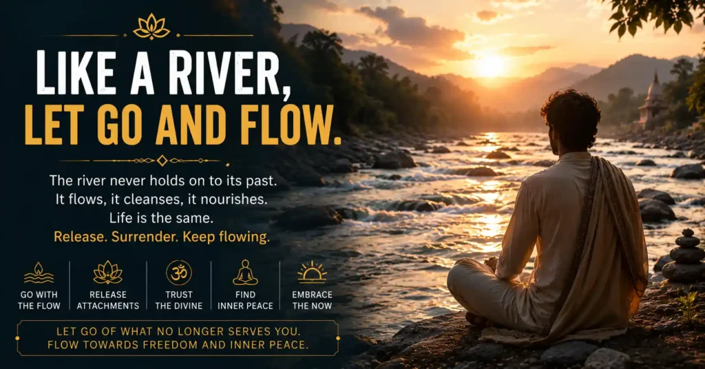 Flowing river symbolizing letting go and the natural flow of life