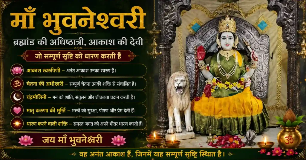 माँ भुवनेश्वरी का मंदिर स्वरूप, महाविद्या साधना, करुणा, आकाश तत्व और दिव्य मातृ शक्ति
