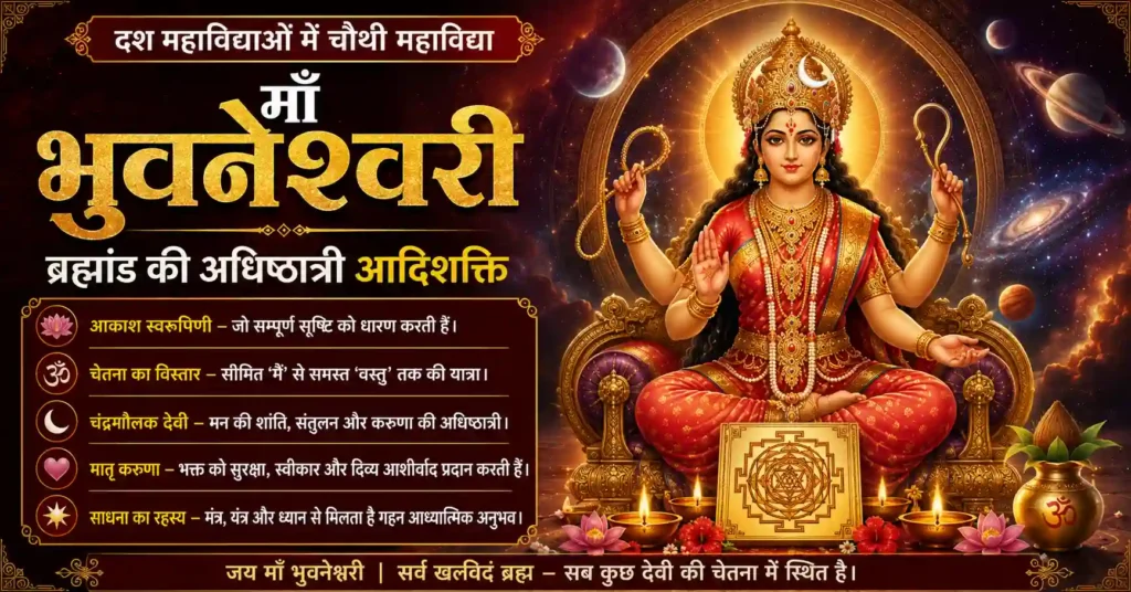 माँ भुवनेश्वरी की उपासना से मानसिक शांति, चेतना विस्तार, आध्यात्मिक प्रगति और मातृ करुणा का अनुभव