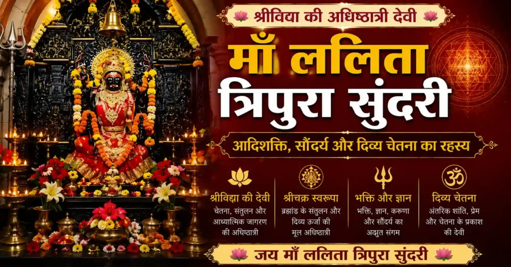 राजराजेश्वरी स्वरूप में माँ ललिता त्रिपुरा सुंदरी की भक्ति और साधना