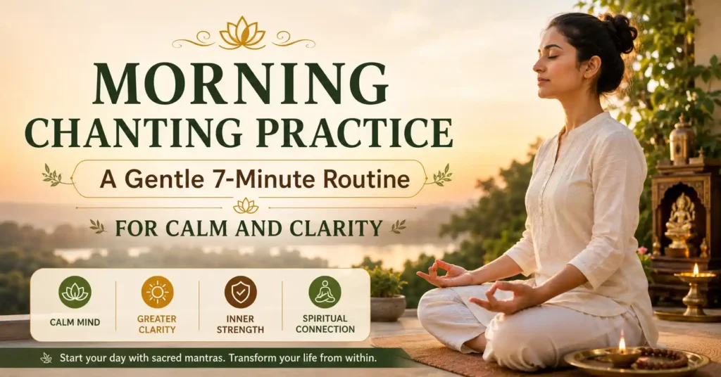 Morning chanting practice with Gayatri and Mahamrityunjaya Mantras for calm and clarity