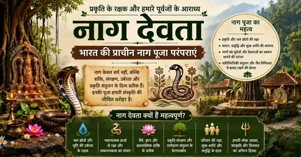 नाग पूजा के महत्व और आज भी जीवित लोक परंपराओं को दर्शाता दृश्य