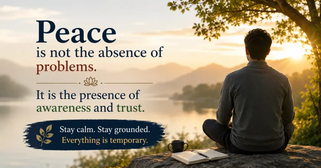Peace is not the absence of problems but the presence of awareness and trust