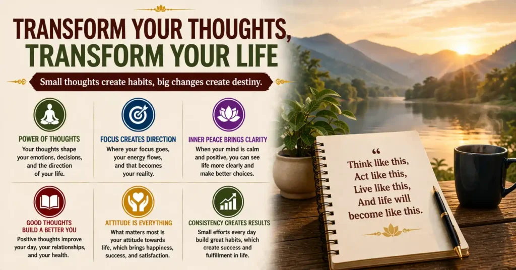 Positive thoughts leading to inner peace and clarity