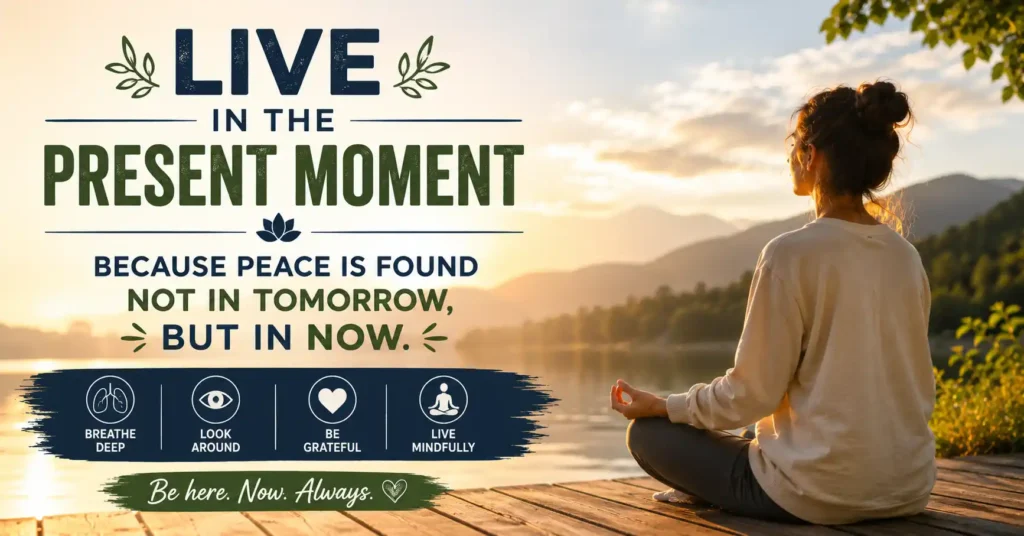 Woman meditating peacefully by the lake during sunset