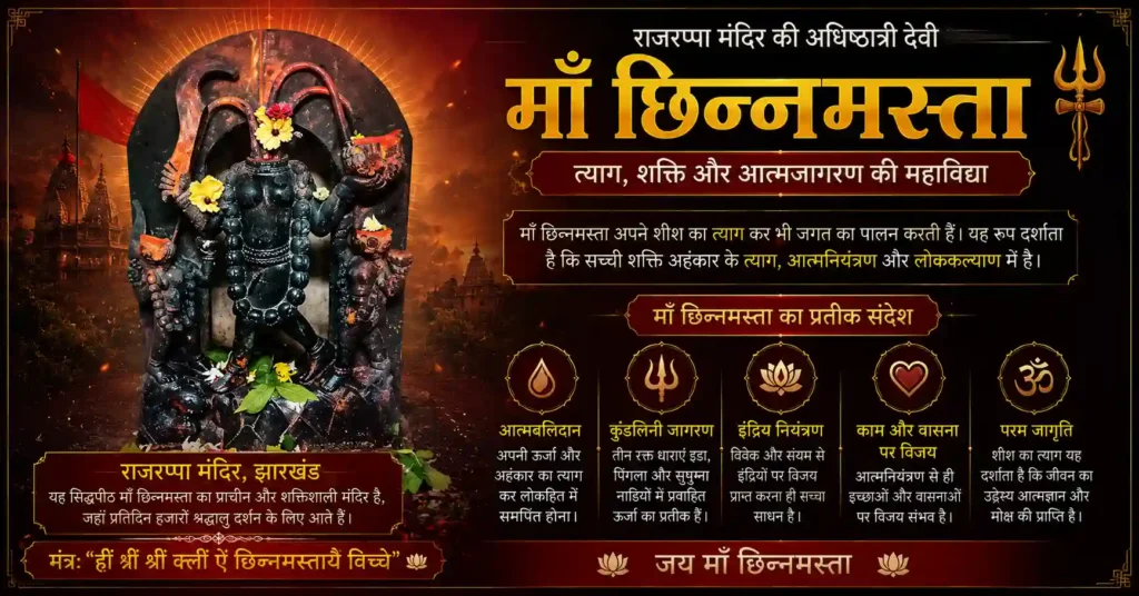 राजरप्पा मंदिर में स्थापित माँ छिन्नमस्ता की प्राचीन प्रतिमा