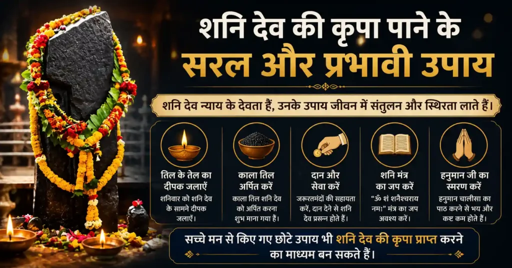 शनि देव की कृपा पाने के सरल उपाय और पूजा से जुड़े उपाय