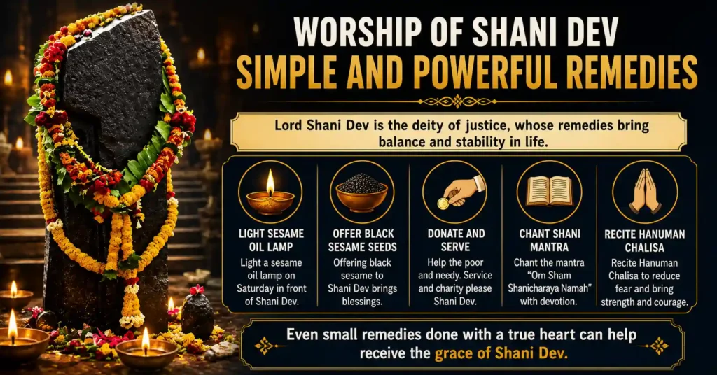 Simple spiritual remedies and worship practices for Shani Dev