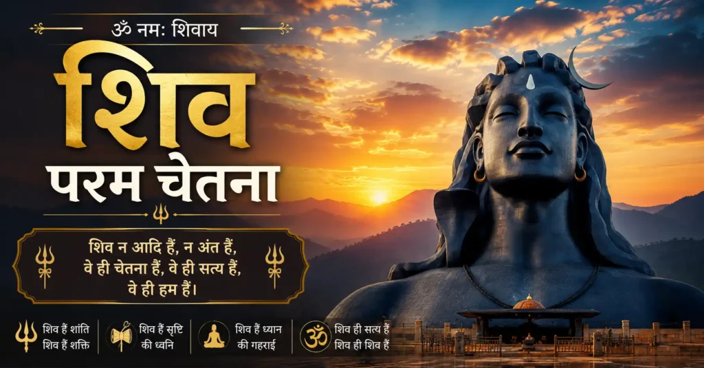 भगवान शिव को परम चेतना और ध्यान के प्रतीक के रूप में दर्शाता चित्र