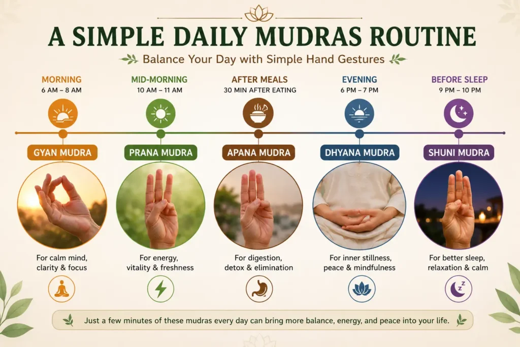 Simple daily mudras routine for balance, energy and inner peace