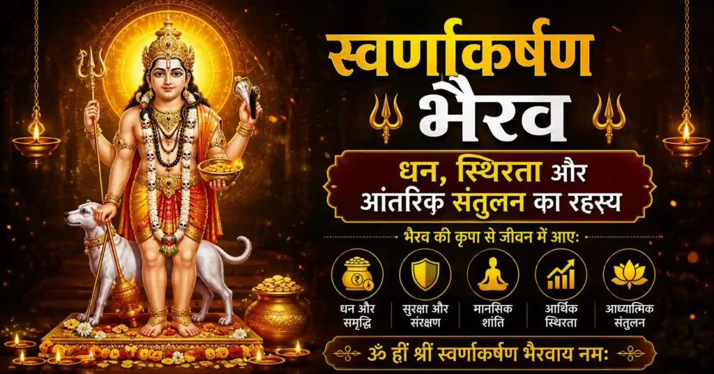 धन, सुरक्षा, आर्थिक स्थिरता और आध्यात्मिक संतुलन के प्रतीक स्वर्णाकर्षण भैरव की छवि