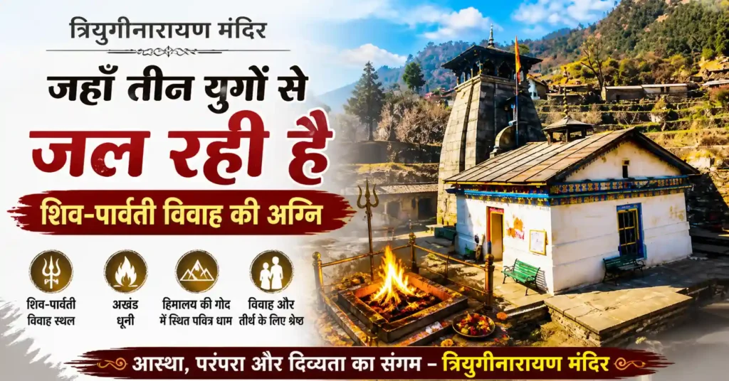 त्रियुगीनारायण मंदिर जहाँ शिव पार्वती विवाह हुआ और अखंड धूनी जल रही है