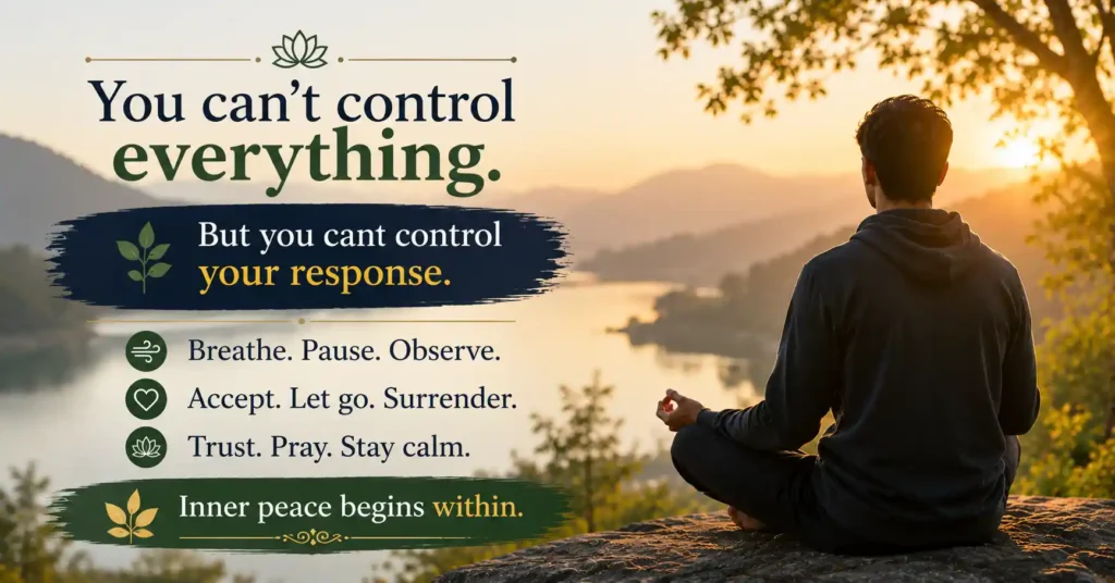 You cannot control everything but you can control your response in difficult situations