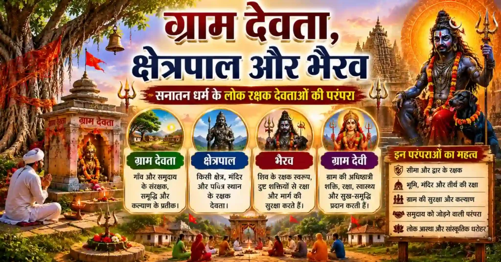 ग्राम देवी, भैरव और स्थानीय आस्था की परंपरा को दर्शाता चित्र
