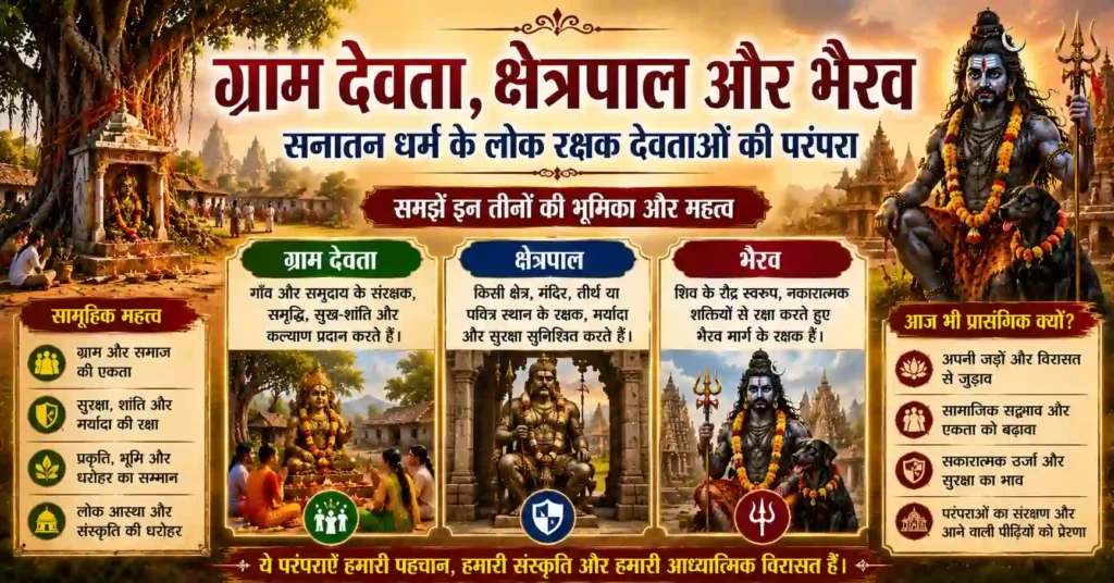 भारतीय लोक आस्था, सांस्कृतिक विरासत और आध्यात्मिक संरक्षण को दर्शाता चित्र