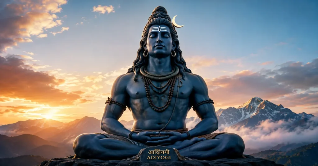 Adiyogi Bhagwan Shiv in deep meditation