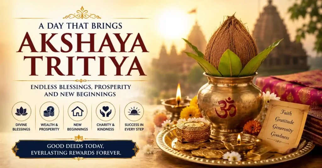 Devotees distributing food and clothes as daan during Akshaya Tritiya to help those in need