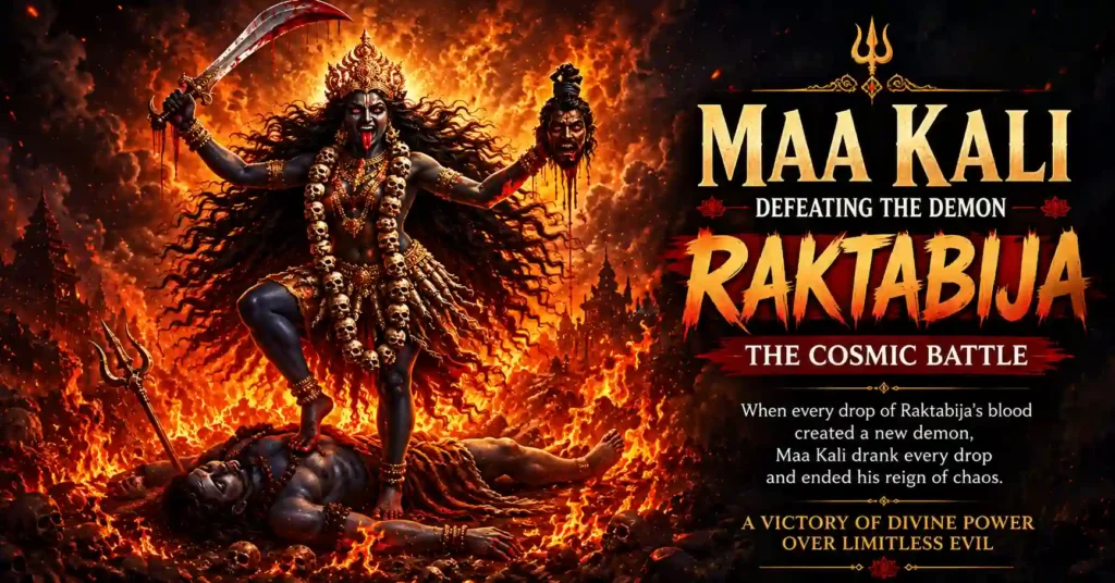 Maa Kali standing on Lord Shiva symbolizing the union of Shakti and consciousness