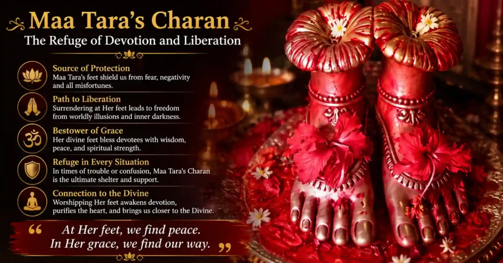 Sacred charan of Maa Tara symbolizing devotion, surrender, protection, and the grace of the Divine Mother.