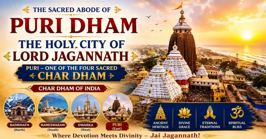 Puri Dham and Jagannath Temple, one of the four sacred Char Dham pilgrimage sites of India