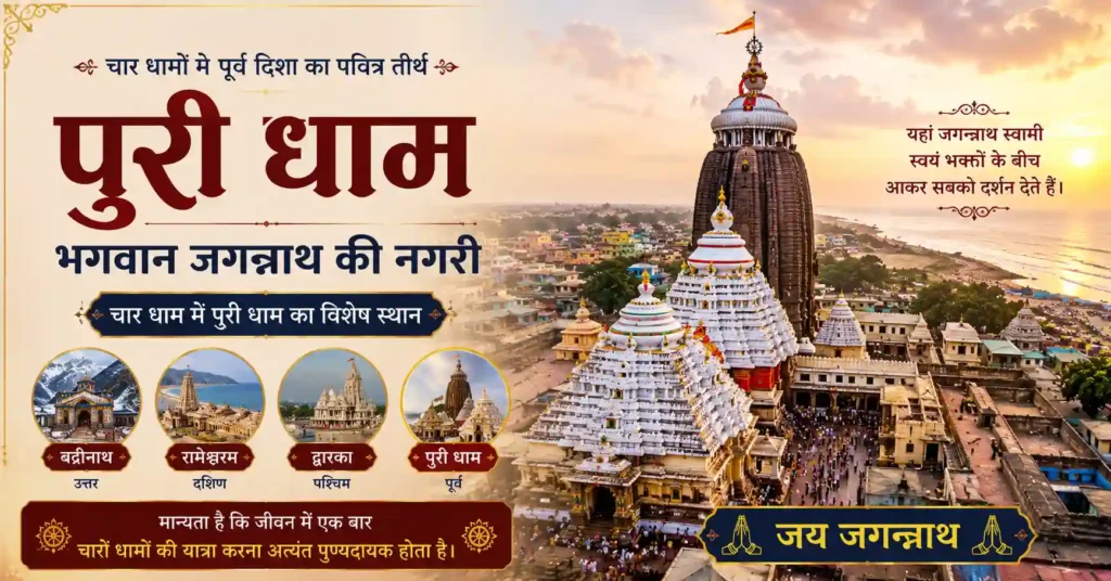 चार धाम में पूर्व दिशा के तीर्थ पुरी जगन्नाथ मंदिर का दृश्य