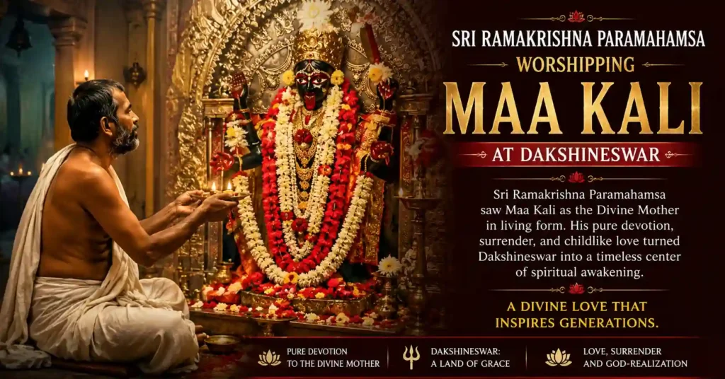Sri Ramakrishna Paramahamsa worshipping Maa Kali at Dakshineswar