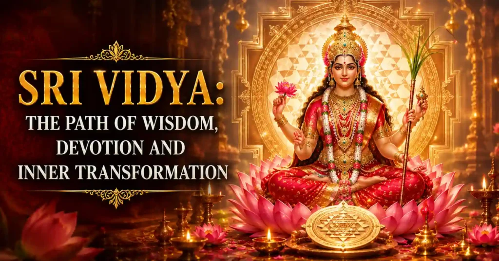 Sri Vidya spiritual tradition of Maa Lalita Tripura Sundari symbolizing devotion wisdom and inner transformation