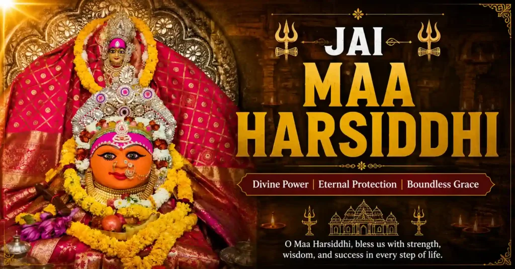 Jai Maa Harsiddhi at Harsiddhi Shakti Peeth, one of the most sacred temples near Mahakal Mandir Ujjain