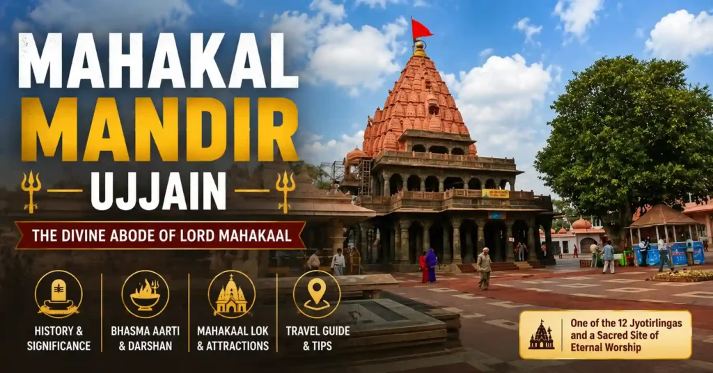 Mahakal Mandir Ujjain, the sacred Mahakaleshwar Jyotirlinga and one of the twelve Jyotirlingas of Lord Shiva in Ujjain, Madhya Pradesh