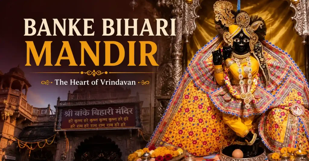 Banke Bihari Temple in Vrindavan, one of the most revered temples dedicated to Lord Krishna.