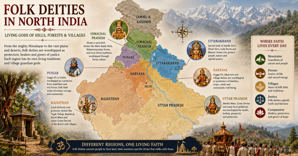 Regions of Folk Deities in North India