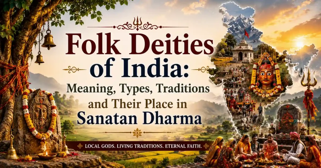 Featured image of Folk Deities of India showing village shrines, sacred landscapes, community worship, and the living traditions of Sanatan Dharma across India.