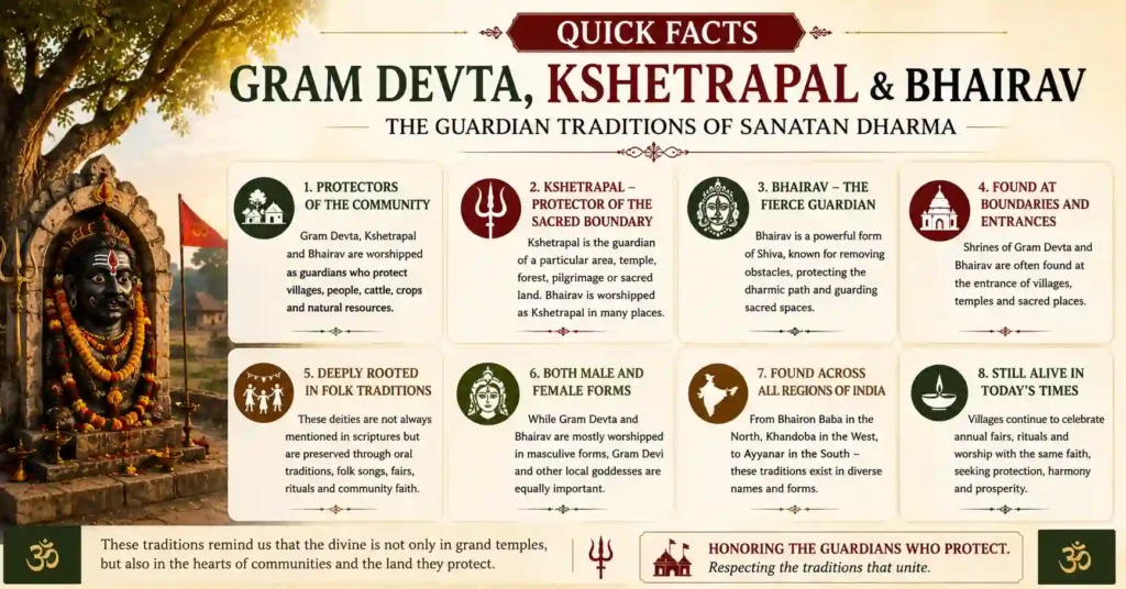 Quick facts about Gram Devta, Kshetrapal and Bhairav in Sanatan Dharma and Indian village traditions