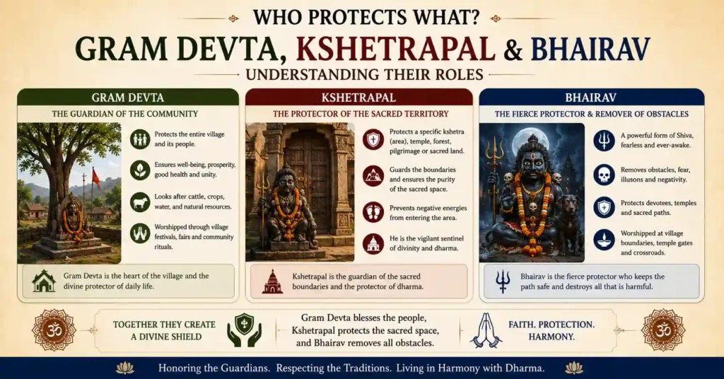 Roles of Gram Devta, Kshetrapal and Bhairav as guardian deities in Sanatan Dharma explained