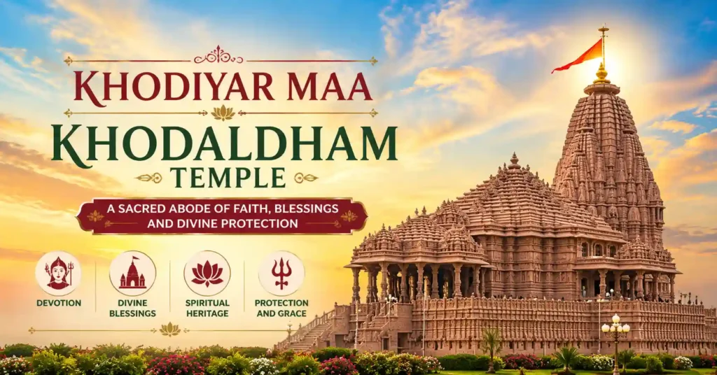 Khodaldham Temple, one of the most famous temples dedicated to Khodiyar Maa in Kagvad, Gujarat.