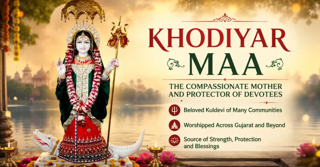 Idol of Khodiyar Maa, the compassionate mother and protector of devotees, worshipped across Gujarat.