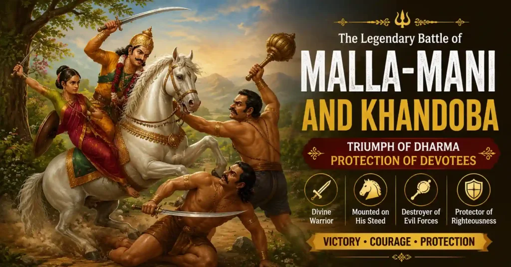 Malhari Martand defeating the demons Malla and Mani