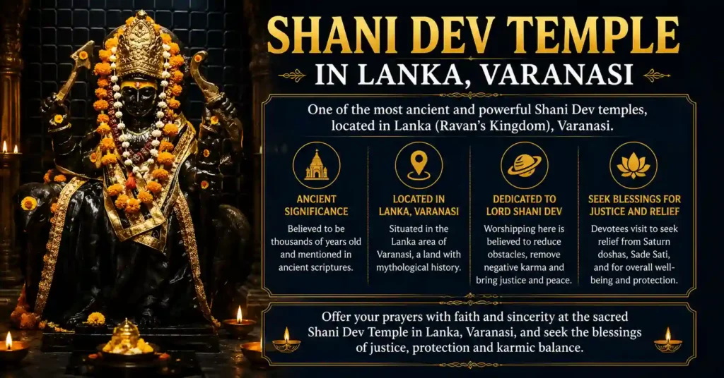 Sacred Shani Dev Temple in Lanka, Varanasi, where devotees seek blessings for justice, protection and relief from karmic obstacles