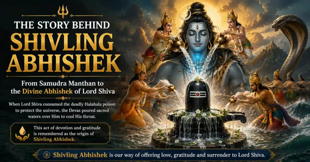 Story behind Shivling Abhishek showing Samudra Manthan and Lord Shiva drinking Halahala poison