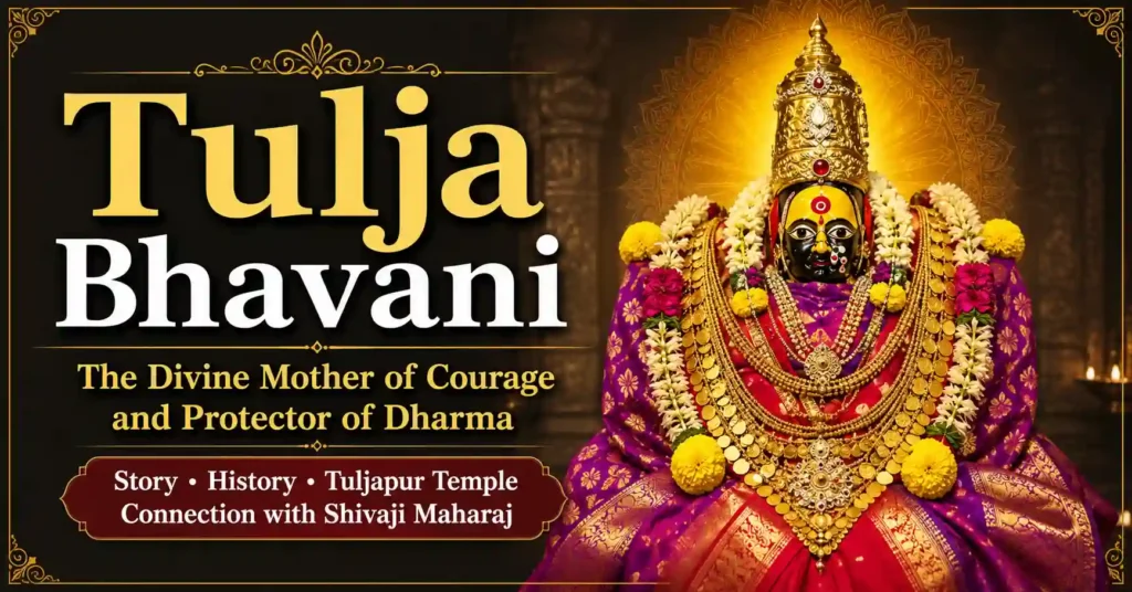 Tulja Bhavani idol worshipped as the Divine Mother of Courage and Protector of Dharma