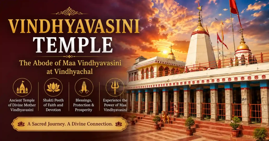 Exterior view of Vindhyavasini Temple in Vindhyachal, one of the most revered Shakti pilgrimage sites in North India