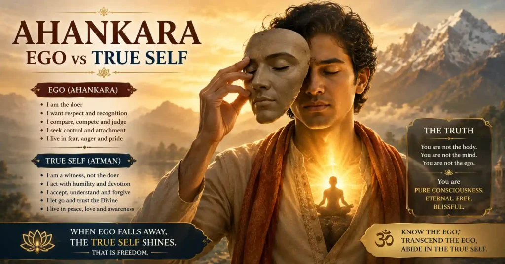 Ahankara vs true self according to Sanatan Dharma