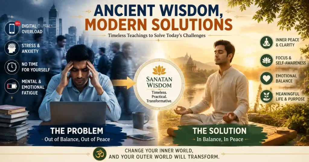 Ancient Sanatan wisdom offering practical solutions for modern life challenges