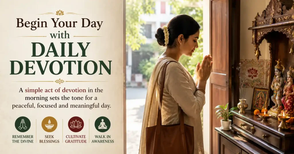 Simple daily devotional practices including prayer, diya lighting and gratitude