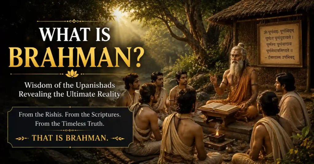 Upanishadic sages teaching disciples in a forest hermitage