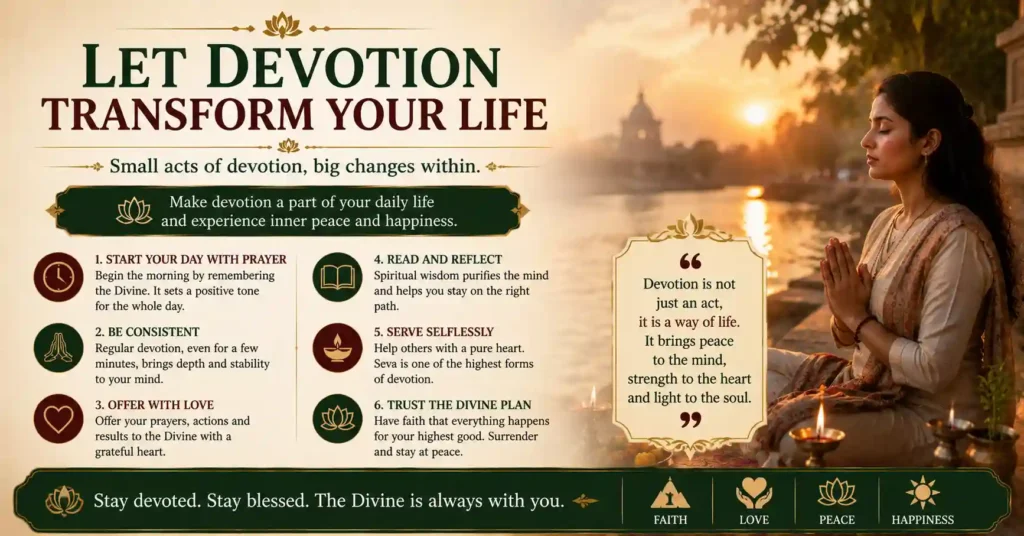 Daily devotional practices leading to surrender, trust and inner peace